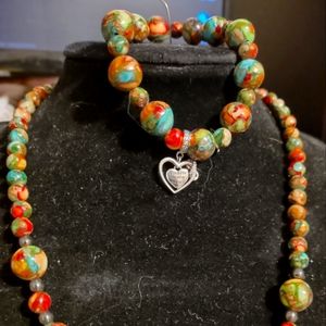 Stretch Necklace and Bracelet set